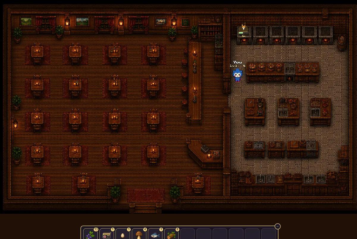 Inside the restaurant